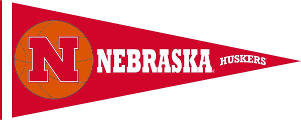 Red 12x30 inch University of Nebraska Huskers Basketball Pennant