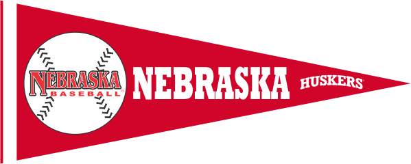 Red 12x30 inch University of Nebraska Huskers Baseball Pennant