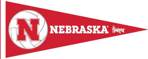 Red 12x30 inch University of Nebraska Huskers Volleyball Pennant