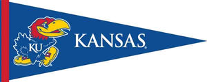 Blue and Red 12x30 inch KU University of Kansas Jayhawks Pennant