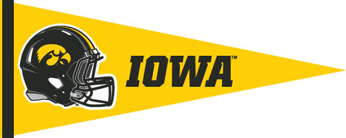 Gold 12x30 inch University of Iowa Hawkeyes Football Pennant