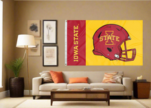 Load image into Gallery viewer, 3x5 Iowa State Flag with Iowa State Football Logo
