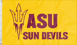 Gold 3x5 ASU Flag with ASU Sun Devils Logo 