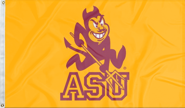 3x5 ASU Flag with ASU Sparky Sun Devil Logo