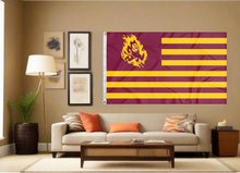 Load image into Gallery viewer, 3x5 ASU Flag with National Logo
