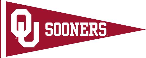 Red 12x30 inch OU University of Oklahoma Sooners Pennant