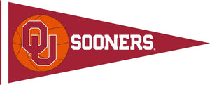 Red and White 12x30 Inch University of Oklahoma Basketball Pennant