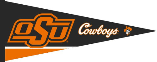 Black and Orange 12x30 inch Oklahoma State University OSU Cowboys Pennant