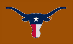 Orange 3x5 Texas Longhorns Flag with Texas State Flag Style Longhorns Logo