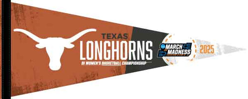 Orange and Grey March Madness Texas Women's Basketball Pennant for indoor home decor