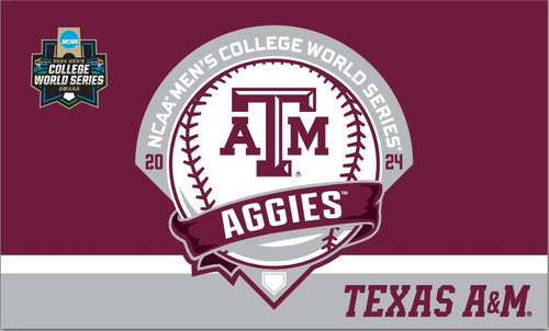 Maroon and Grey 3x5 Texas A&M Baseball College World Series 2024 Flag