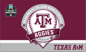 Maroon and Grey 3x5 Texas A&M Baseball College World Series 2024 Flag