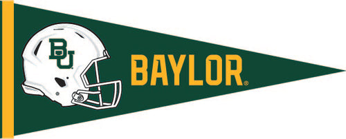 Green and Gold 12x30 inch Baylor University Football Pennant