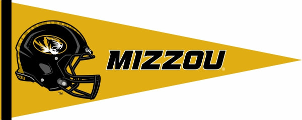 Gold 12x30 inch University of Missouri Mizzou Football Pennant