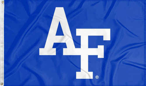 Blue 3x5 foot Air Force Academy Flag with AF Logo and Two metal grommets