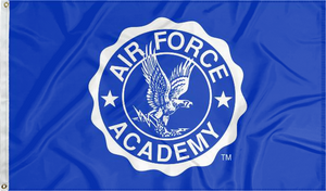 Blue 3x5 foot Air Force Academy flag with two metal grommets