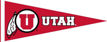 Load image into Gallery viewer, Red 12x30 inch University of Utah Pennant
