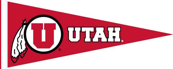 Red 12x30 inch University of Utah Pennant