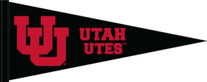 Black 12x30 inch UU Utah Utes Pennant