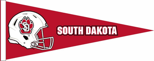 Red 12x30 Inch University of South Dakota Football Pennant