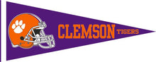 Load image into Gallery viewer, Purple 12x30 inch Clemson University Football Pennant
