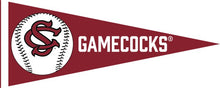 Load image into Gallery viewer, Garnet Red 12x30 South Carolina Baseball Pennant
