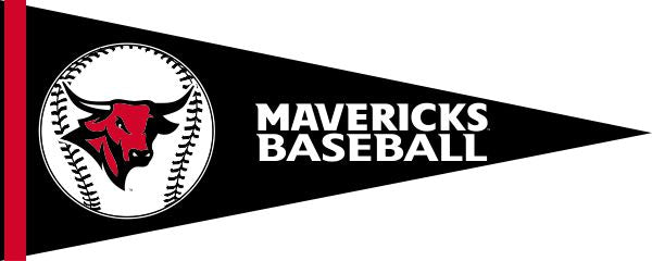 Black 12x30 inch UNO Mavericks Baseball Pennant