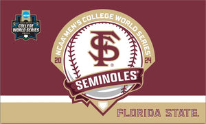 Garnet red and Gold 3x5 Florida State Baseball College World Series 2024 Flag