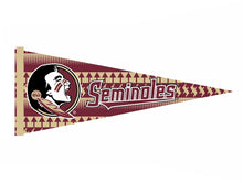 Load image into Gallery viewer, 12x30 inch Florida State University Pennant with Striped Background Logo
