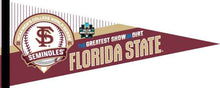 Load image into Gallery viewer, Garnet 12x30 inch Road to the Final CWS 2024 Florida State University Pennant
