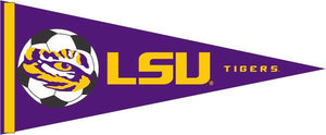 Purple LSU Soccer Pennant