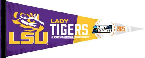 Purple and Gold March Madness 2025 LSU Basketball Women's Pennant for indoor home decor