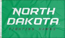 Load image into Gallery viewer, University of North Dakota - Fighting Hawks Green 3x5 Flag
