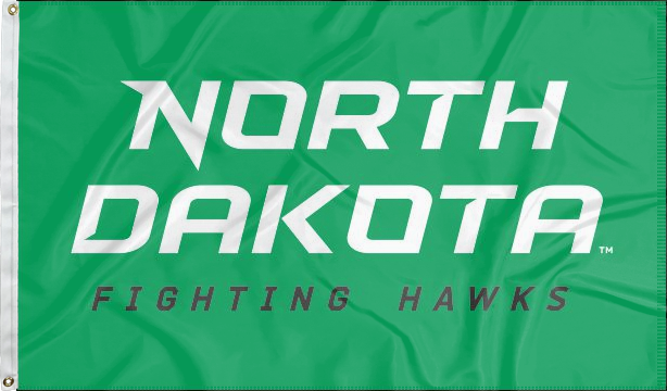 University of North Dakota - Fighting Hawks Green 3x5 Flag