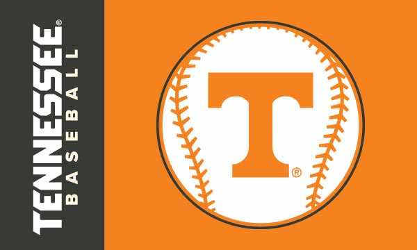 Gray and Orange 3x5 Tennessee Baseball Flag