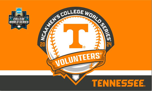 Orange and Dark Grey 3x5 Tennessee Baseball College World Series 2024 Flag