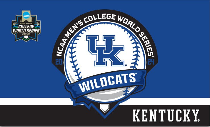 Blue and Black 3x5 Kentucky Baseball College World Series 2024 Flag