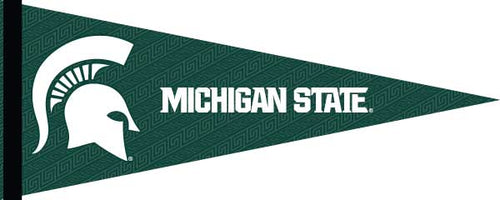 Green Spartan Stripes Background 12x30 inch Michigan State University Pennant