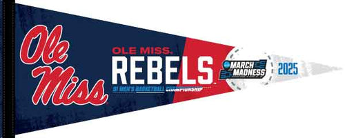 blue and red Two Pack Ole Miss Basketball March Madness 2025 Pennant for indoor home decor