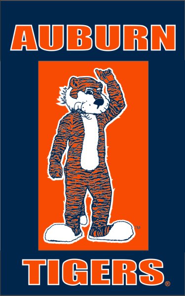 Auburn House Flag with Aubie The Tiger Logo – A to Z Flags, LLC