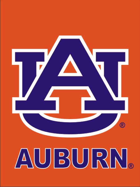 Orange Auburn House Flag with AU Auburn Logo