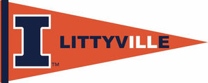 Orange 12x30 University of Illinois Littyville Pennant