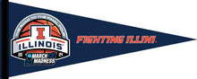 Load image into Gallery viewer, Blue 12x30 inch Road To The Final Four March Madness 2024 University of Illinois Basketball Pennant
