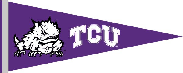 Purple 12x30 TCU Pennant