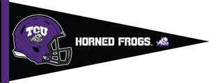 Black 12x30 TCU Football Pennant