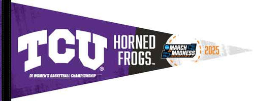 purple and black TCU Basketball March Madness 2025 Pennant for indoor home decor