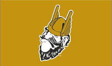 Load image into Gallery viewer, Gold 3x5 foot University of Idaho Grumpy Joe Vandal Flag
