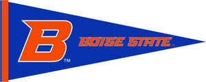 Blue and Orange 12x30 inch Boise State University Pennant with B Boise State Logo