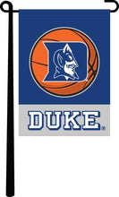 Load image into Gallery viewer, Blue and Gray Duke University 13x18 Garden Flag with Duke Basketball Logo 
