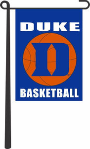 Blue 13x18 Garden Flag with Duke D Logo And Basketball Logo